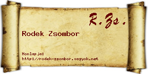 Rodek Zsombor névjegykártya
